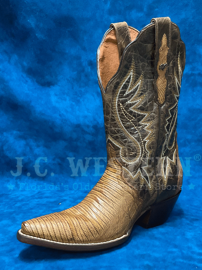 Dan Post DP5103 Womens CELINE Lizard Western Boots Tan front and side view. If you need any assistance with this item or the purchase of this item please call us at five six one seven four eight eight eight zero one Monday through Saturday 10:00a.m EST to 8:00 p.m EST