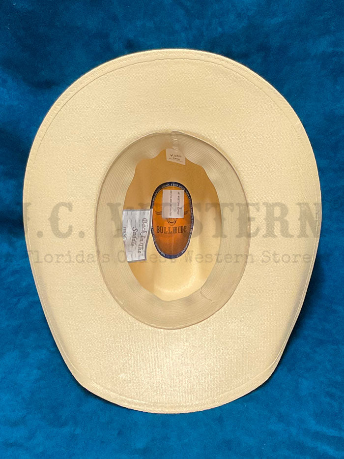 Bullhide 1025R BACK IN THE SADDLE Kids Western Hat Off White side / front view. If you need any assistance with this item or the purchase of this item please call us at five six one seven four eight eight eight zero one Monday through Saturday 10:00a.m EST to 8:00 p.m EST