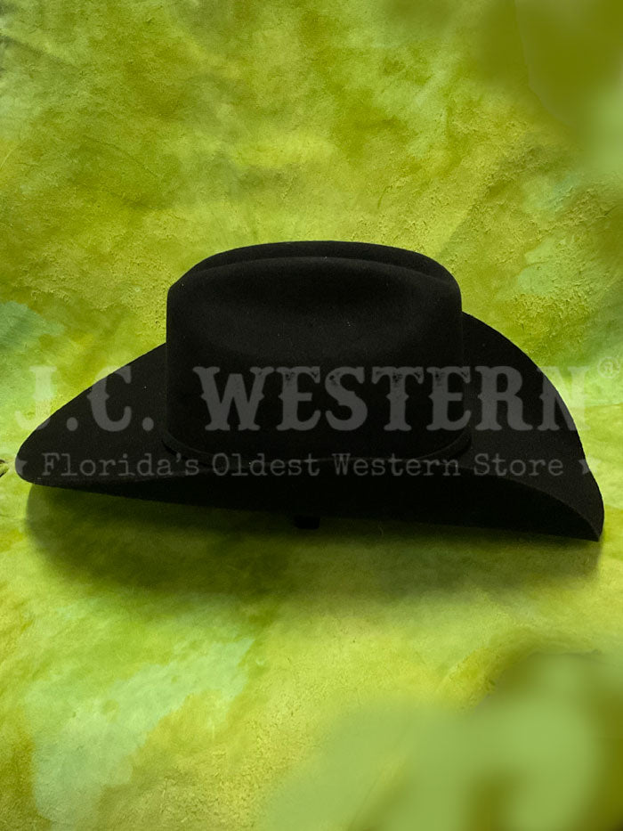 Twister T7101001 DALLAS Wool Western Hat Black side / front view. If you need any assistance with this item or the purchase of this item please call us at five six one seven four eight eight eight zero one Monday through Saturday 10:00a.m EST to 8:00 p.m EST