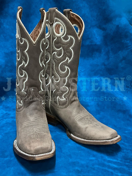 Circle G L6006 Ladies Embroidery Square Toe Boot Tan front and inner side view. If you need any assistance with this item or the purchase of this item please call us at five six one seven four eight eight eight zero one Monday through Saturday 10:00a.m EST to 8:00 p.m EST