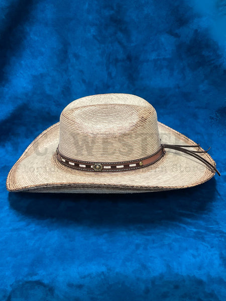 Alamo Hats D28740 HEARNE Palm Hat Natural left side view. If you need any assistance with this item or the purchase of this item please call us at five six one seven four eight eight eight zero one Monday through Saturday 10:00a.m EST to 8:00 p.m EST