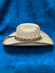 Alamo Hats D28740 HEARNE Palm Hat Natural right side view. If you need any assistance with this item or the purchase of this item please call us at five six one seven four eight eight eight zero one Monday through Saturday 10:00a.m EST to 8:00 p.m EST