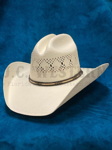 Resistol RSMACN-JA4181 Jason Aldean MACON Straw Hat Natural side / front view. If you need any assistance with this item or the purchase of this item please call us at five six one seven four eight eight eight zero one Monday through Saturday 10:00a.m EST to 8:00 p.m EST