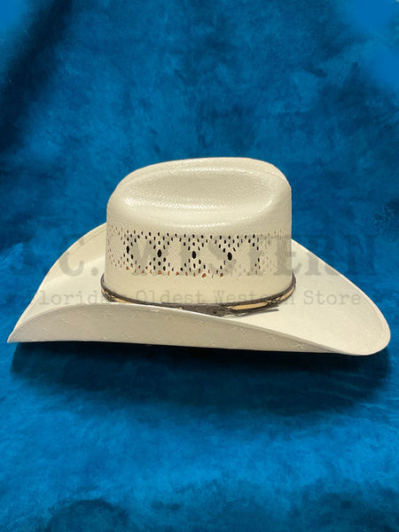 Resistol RSMACN-JA4181 Jason Aldean MACON Straw Hat Natural left side view. If you need any assistance with this item or the purchase of this item please call us at five six one seven four eight eight eight zero one Monday through Saturday 10:00a.m EST to 8:00 p.m EST