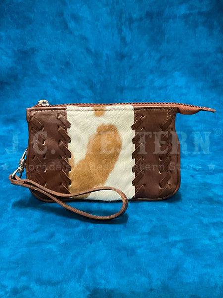 American West 4385285 Ladies Cowtown Event Wristlet Clutch Brown front view. If you need any assistance with this item or the purchase of this item please call us at five six one seven four eight eight eight zero one Monday through Saturday 10:00a.m EST to 8:00 p.m EST