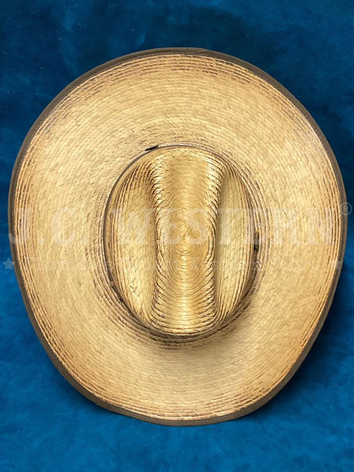 Justin JS1956TRGR44 TRIGGER Bent Rail Straw Cowboy Hat Tan side front view. If you need any assistance with this item or the purchase of this item please call us at five six one seven four eight eight eight zero one Monday through Saturday 10:00a.m EST to 8:00 p.m EST