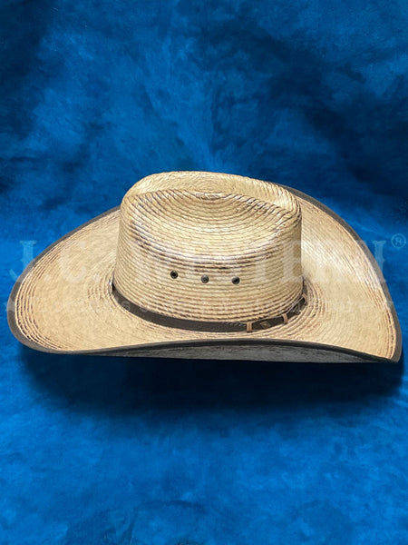 Justin JS1956TRGR44 TRIGGER Bent Rail Straw Cowboy Hat Tan right side view. If you need any assistance with this item or the purchase of this item please call us at five six one seven four eight eight eight zero one Monday through Saturday 10:00a.m EST to 8:00 p.m EST