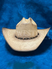 Justin JS1956TRGR44 TRIGGER Bent Rail Straw Cowboy Hat Tan front view. If you need any assistance with this item or the purchase of this item please call us at five six one seven four eight eight eight zero one Monday through Saturday 10:00a.m EST to 8:00 p.m EST