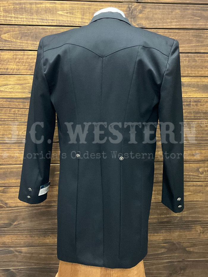 Circle S CC7804 Mens Western Long Tails Tuxedo Coat Black front view. If you need any assistance with this item or the purchase of this item please call us at five six one seven four eight eight eight zero one Monday through Saturday 10:00a.m EST to 8:00 p.m EST
