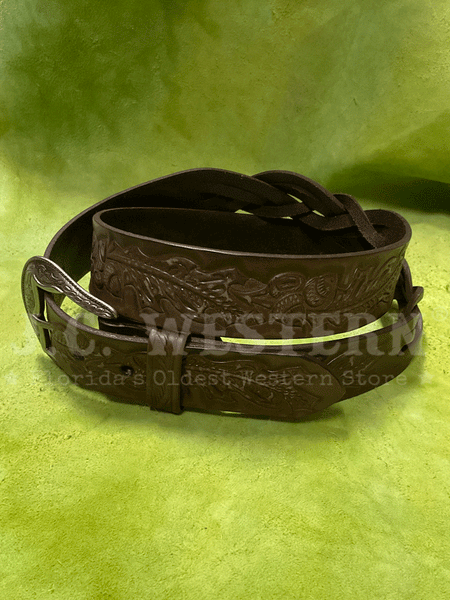 Angel Ranch D140001202 Womens Braided Acorn Belt Brown side view. If you need any assistance with this item or the purchase of this item please call us at five six one seven four eight eight eight zero one Monday through Saturday 10:00a.m EST to 8:00 p.m EST