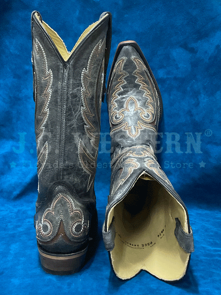 Corral C4076 Mens Inlay Embroidery Triad Western Boots Grey back and toe view. If you need any assistance with this item or the purchase of this item please call us at five six one seven four eight eight eight zero one Monday through Saturday 10:00a.m EST to 8:00 p.m EST