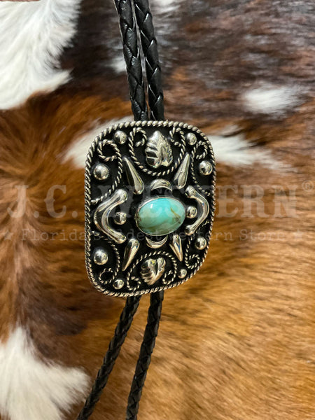 Fashionwest AC63T Small Oval Stone Western Bolo Tie Turquoise