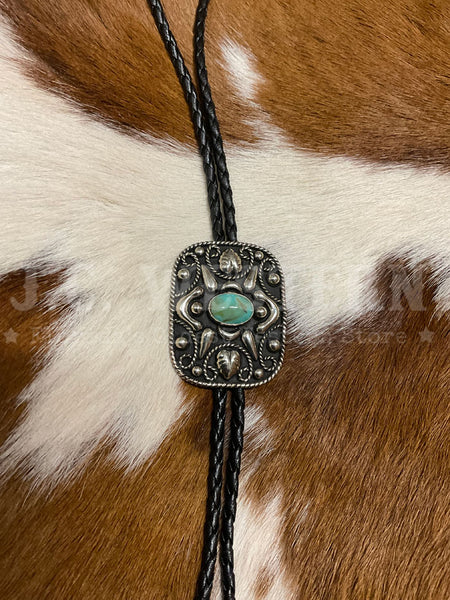 Fashionwest AC63T Small Oval Stone Western Bolo Tie Turquoise