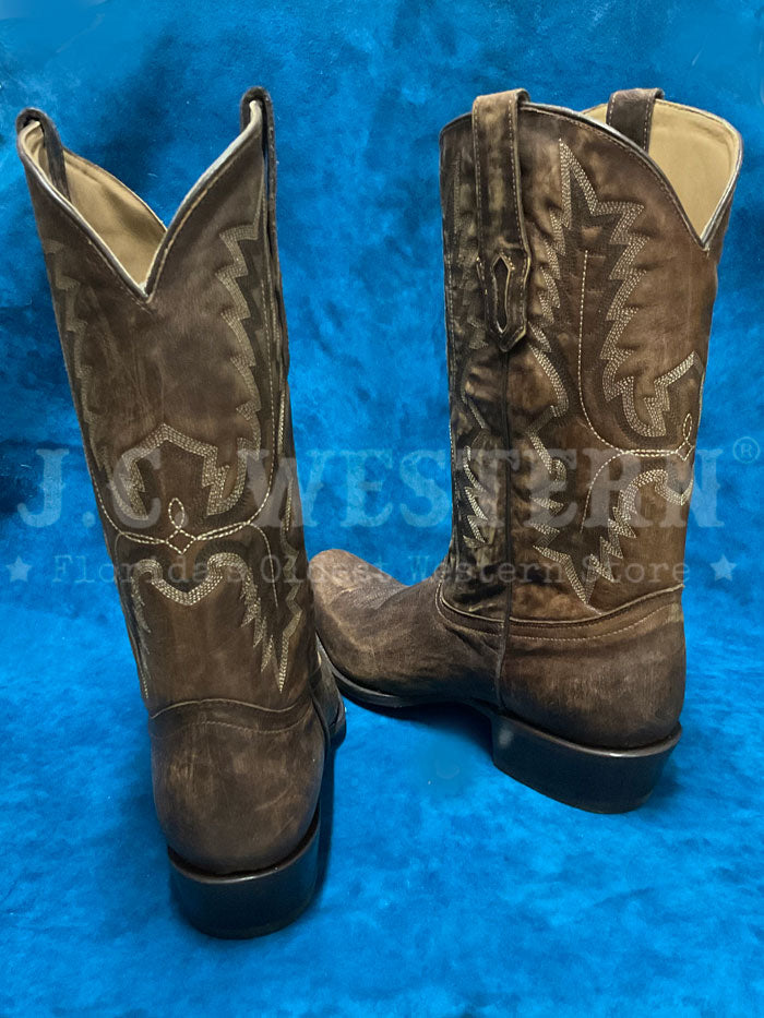 Corral A4546 Mens Embroidery Narrow Square Toe Boots Brown front and inner side view. If you need any assistance with this item or the purchase of this item please call us at five six one seven four eight eight eight zero one Monday through Saturday 10:00a.m EST to 8:00 p.m EST