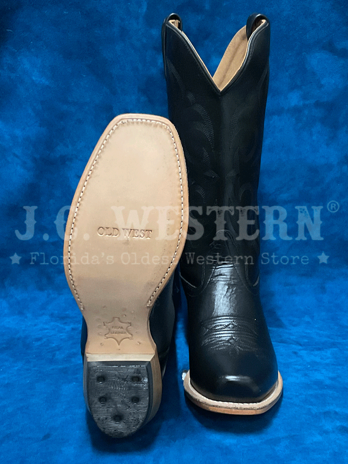 Old West 18136 Womens Square Toe Western Boot Black front and side view. If you need any assistance with this item or the purchase of this item please call us at five six one seven four eight eight eight zero one Monday through Saturday 10:00a.m EST to 8:00 p.m EST