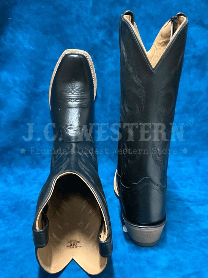 Old West 18136 Womens Square Toe Western Boot Black front and side view. If you need any assistance with this item or the purchase of this item please call us at five six one seven four eight eight eight zero one Monday through Saturday 10:00a.m EST to 8:00 p.m EST