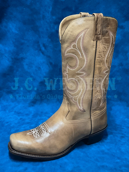Old West 18138 Womens Square Toe Western Boot Tan front and side view. If you need any assistance with this item or the purchase of this item please call us at five six one seven four eight eight eight zero one Monday through Saturday 10:00a.m EST to 8:00 p.m EST
