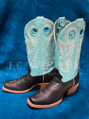 Corral A4458 Ladies Embroidery Pull Holes Square Toe Boot Black side view of pair. If you need any assistance with this item or the purchase of this item please call us at five six one seven four eight eight eight zero one Monday through Saturday 10:00a.m EST to 8:00 p.m EST