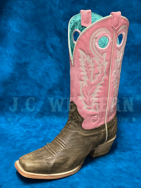 Corral A4459 Ladies Embroidery Pull Holes Square Toe Boot Brown front and side view. If you need any assistance with this item or the purchase of this item please call us at five six one seven four eight eight eight zero one Monday through Saturday 10:00a.m EST to 8:00 p.m EST