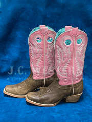 Corral A4459 Ladies Embroidery Pull Holes Square Toe Boot Brown side view of pair. If you need any assistance with this item or the purchase of this item please call us at five six one seven four eight eight eight zero one Monday through Saturday 10:00a.m EST to 8:00 p.m EST