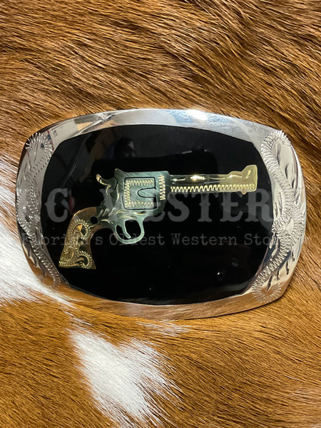 Colorado Silver Star 647-RSB Colt Revolver Rectangular Buckle Black front view. If you need any assistance with this item or the purchase of this item please call us at five six one seven four eight eight eight zero one Monday through Saturday 10:00a.m EST to 8:00 p.m EST