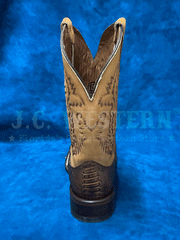 Circle G L6059 Mens Ostrich Leg Embroidery Square Toe Boot Brown back view. If you need any assistance with this item or the purchase of this item please call us at five six one seven four eight eight eight zero one Monday through Saturday 10:00a.m EST to 8:00 p.m EST