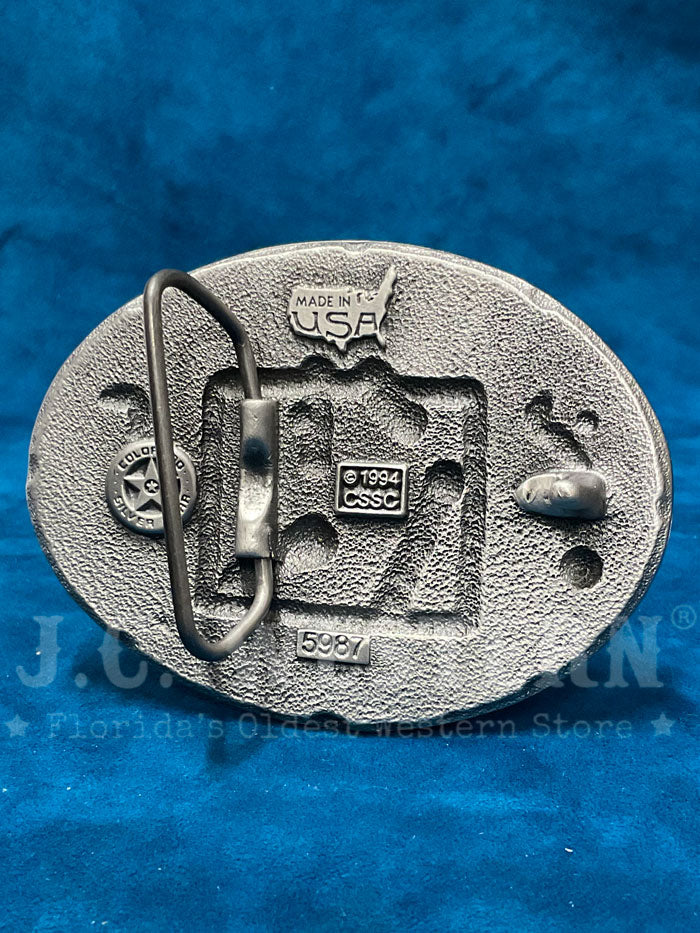 Colorado Silver Star 5-5987-P Plumber Oval Buckle Silver front view. If you need any assistance with this item or the purchase of this item please call us at five six one seven four eight eight eight zero one Monday through Saturday 10:00a.m EST to 8:00 p.m EST