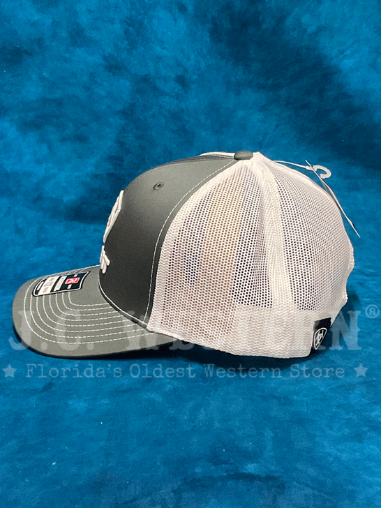 Ariat A300003206 Mens Shield Cap Grey side view. If you need any assistance with this item or the purchase of this item please call us at five six one seven four eight eight eight zero one Monday through Saturday 10:00a.m EST to 8:00 p.m EST