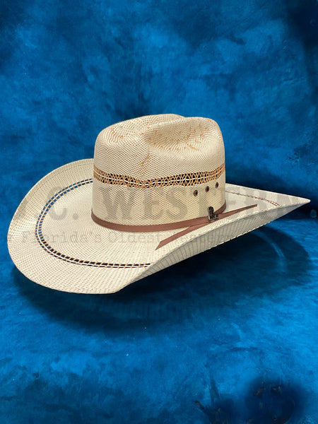 Ariat A73124 Bangora Straw Hat Tan side / front view. If you need any assistance with this item or the purchase of this item please call us at five six one seven four eight eight eight zero one Monday through Saturday 10:00a.m EST to 8:00 p.m EST