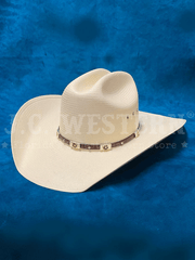 Larry Mahan MS2442ALAL 10X Alamo Straw Hat Ivory side and front view. If you need any assistance with this item or the purchase of this item please call us at five six one seven four eight eight eight zero one Monday through Saturday 10:00a.m EST to 8:00 p.m EST