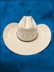 Larry Mahan MS2442ALAL 10X Alamo Straw Hat Ivory back view. If you need any assistance with this item or the purchase of this item please call us at five six one seven four eight eight eight zero one Monday through Saturday 10:00a.m EST to 8:00 p.m EST