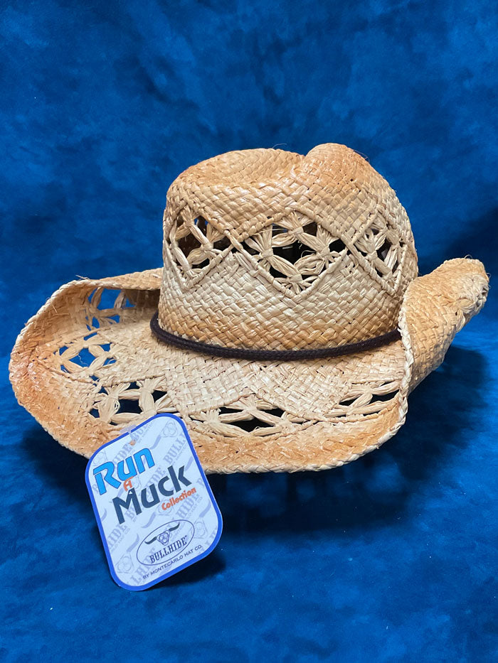 Bullhide LONGMIRE 2846 Straw Western Hat Natural side / front view. If you need any assistance with this item or the purchase of this item please call us at five six one seven four eight eight eight zero one Monday through Saturday 10:00a.m EST to 8:00 p.m EST
