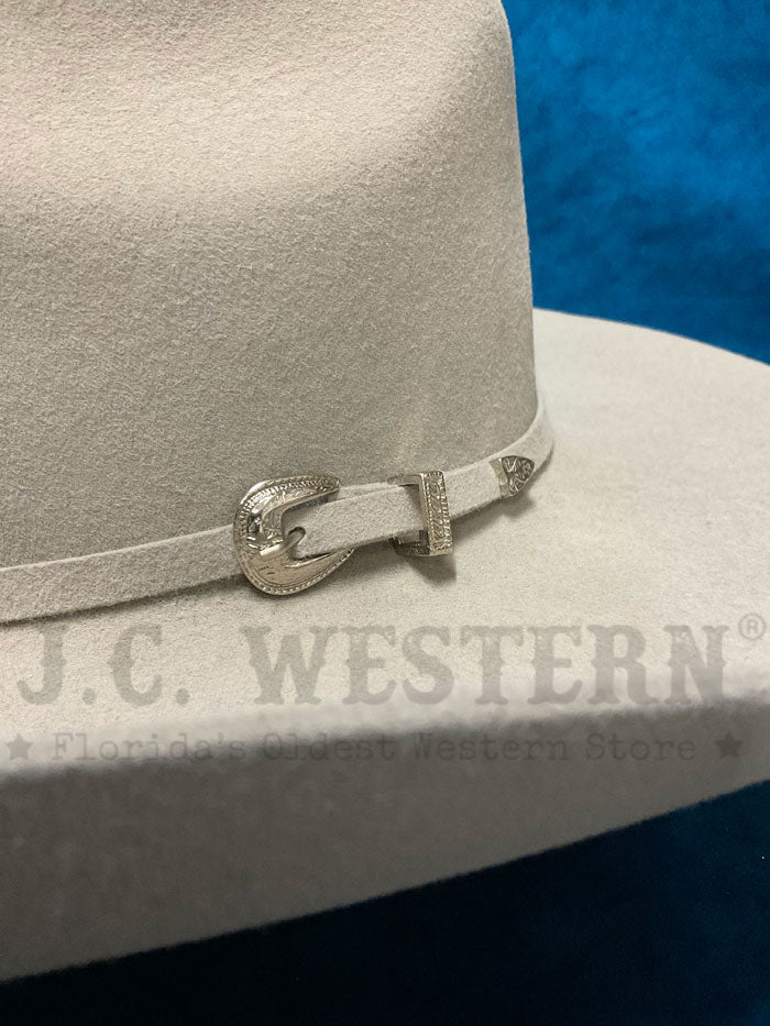 Justin JF0357RIATXL RIATA 3X Wool Western Hat Platinum Silver side / front view. If you need any assistance with this item or the purchase of this item please call us at five six one seven four eight eight eight zero one Monday through Saturday 10:00a.m EST to 8:00 p.m EST