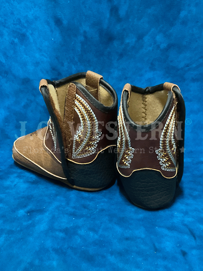Ariat A442002602 Infants Evan Style LIL STOMPERS Boot Brown front and side view of pair. If you need any assistance with this item or the purchase of this item please call us at five six one seven four eight eight eight zero one Monday through Saturday 10:00a.m EST to 8:00 p.m EST