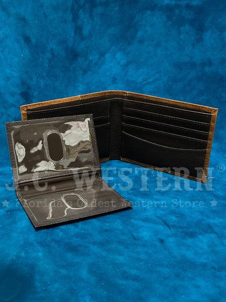 Ariat A3552644 Mens Two Tone Leather Bifold Wallet Brown pass case and wallet view. If you need any assistance with this item or the purchase of this item please call us at five six one seven four eight eight eight zero one Monday through Saturday 10:00a.m EST to 8:00 p.m EST