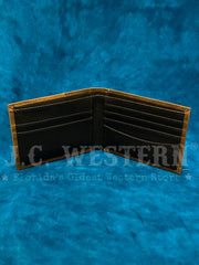 Ariat A3552644 Mens Two Tone Leather Bifold Wallet Brown open inside view. If you need any assistance with this item or the purchase of this item please call us at five six one seven four eight eight eight zero one Monday through Saturday 10:00a.m EST to 8:00 p.m EST