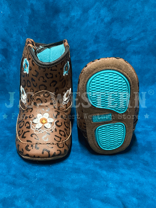 Twister 4427702 Infant Madelyn Style Bucker Boot Brown front and sole view. If you need any assistance with this item or the purchase of this item please call us at five six one seven four eight eight eight zero one Monday through Saturday 10:00a.m EST to 8:00 p.m EST