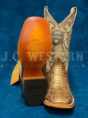 Corral B5007 Ladies Python Embroidery Wide Square Toe Western Boot Taupe sole and front view. If you need any assistance with this item or the purchase of this item please call us at five six one seven four eight eight eight zero one Monday through Saturday 10:00a.m EST to 8:00 p.m EST