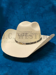 Dallas Hats PHO J II Cattleman Bangora Straw Hat Natural side / front view. If you need any assistance with this item or the purchase of this item please call us at five six one seven four eight eight eight zero one Monday through Saturday 10:00a.m EST to 8:00 p.m EST