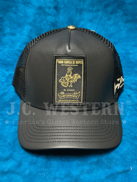 Larry Mahan MCBCLGGD El Gallo Mesh Back Cap Black front view. If you need any assistance with this item or the purchase of this item please call us at five six one seven four eight eight eight zero one Monday through Saturday 10:00a.m EST to 8:00 p.m EST
