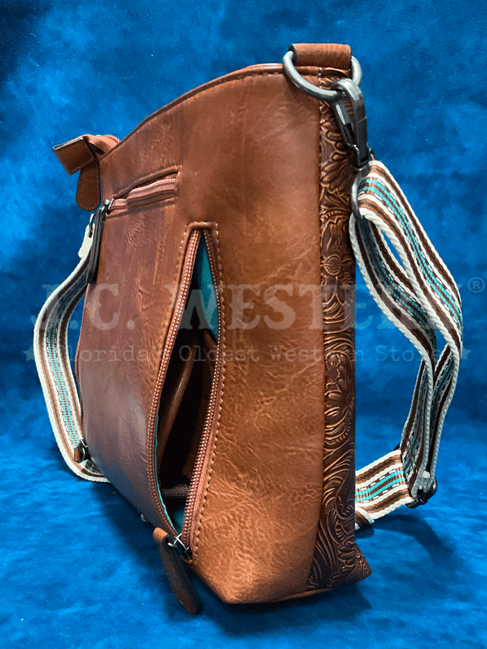 Nocona N770014402 Womens Amelia Style Conceal Carry Crossbody Bag Brown front view. If you need any assistance with this item or the purchase of this item please call us at five six one seven four eight eight eight zero one Monday through Saturday 10:00a.m EST to 8:00 p.m EST