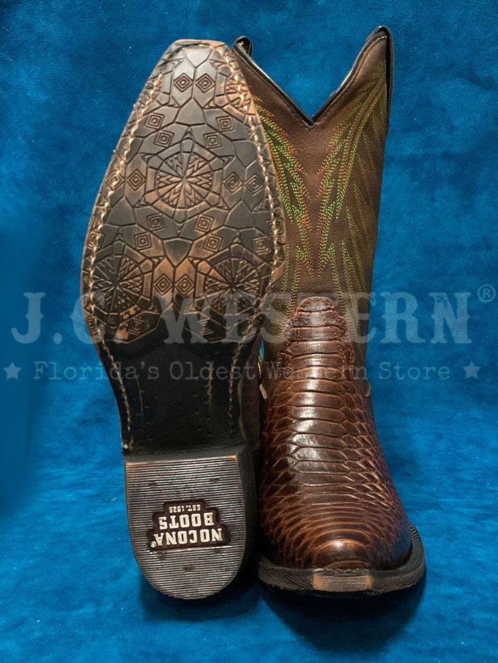 Nocona HR4522 Womens Carlita Snake Print Boot Cognac side / front view. If you need any assistance with this item or the purchase of this item please call us at five six one seven four eight eight eight zero one Monday through Saturday 10:00a.m EST to 8:00 p.m EST