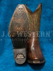 Nocona HR4522 Womens Carlita Snake Print Boot Cognac sole and front view. If you need any assistance with this item or the purchase of this item please call us at five six one seven four eight eight eight zero one Monday through Saturday 10:00a.m EST to 8:00 p.m EST