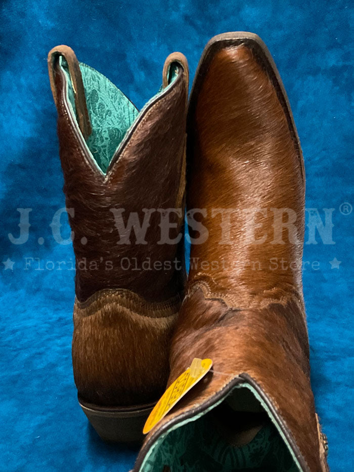 Corral C3586 Ladies Conchos Ankle Western Boot Brown side / front view. If you need any assistance with this item or the purchase of this item please call us at five six one seven four eight eight eight zero one Monday through Saturday 10:00a.m EST to 8:00 p.m EST