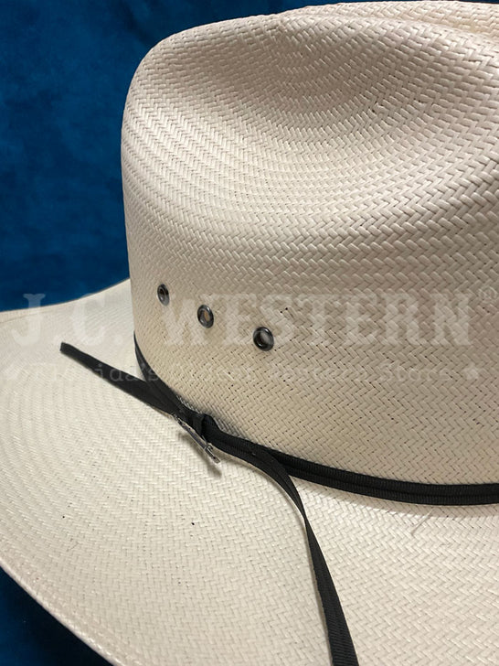 Stetson SSRNCHK014081 RANCHER Straw Hat Natural close up. If you need any assistance with this item or the purchase of this item please call us at five six one seven four eight eight eight zero one Monday through Saturday 10:00a.m EST to 8:00 p.m EST