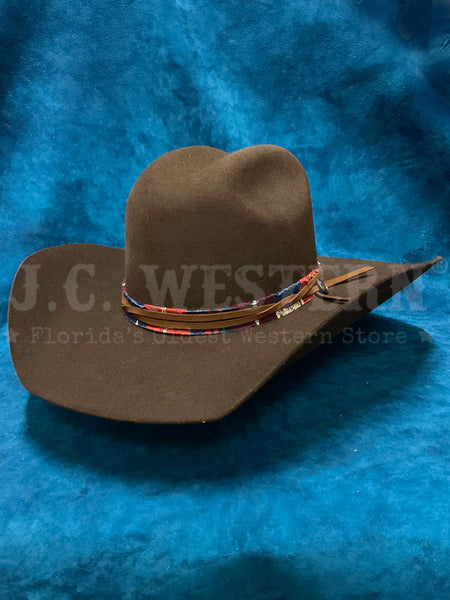 Corral LF0504342 JUSTIFIED Felt Hat Chocolate Dark Brown side / front view. If you need any assistance with this item or the purchase of this item please call us at five six one seven four eight eight eight zero one Monday through Saturday 10:00a.m EST to 8:00 p.m EST