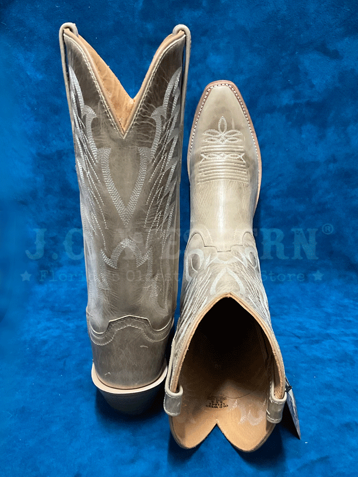 Old West LF1642 Womens All Over Leather Snip Toe Boots Natural front and side view. If you need any assistance with this item or the purchase of this item please call us at five six one seven four eight eight eight zero one Monday through Saturday 10:00a.m EST to 8:00 p.m EST