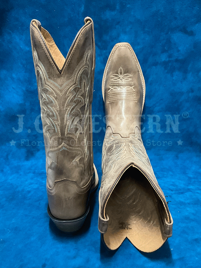 Old West LF1597 Womens All Over Leather Snip Toe Boots Taupe front and side view. If you need any assistance with this item or the purchase of this item please call us at five six one seven four eight eight eight zero one Monday through Saturday 10:00a.m EST to 8:00 p.m EST
