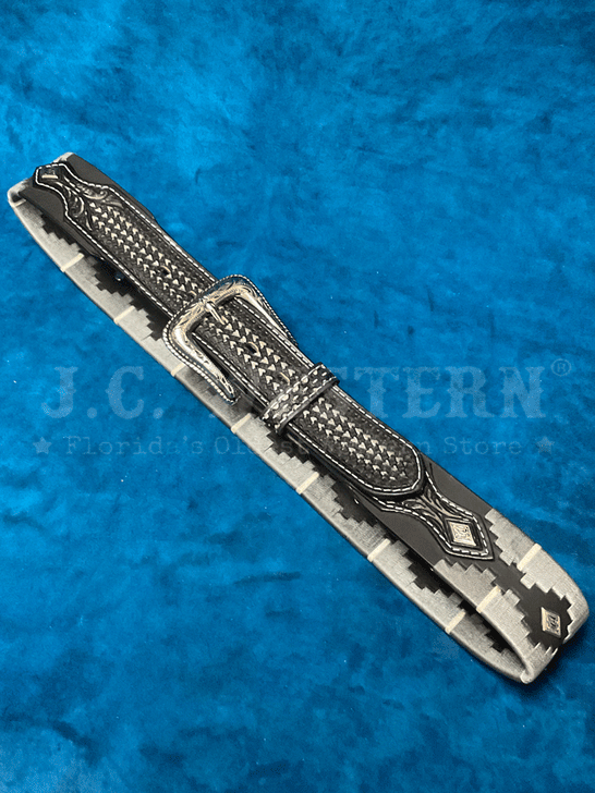 Nocona N210006701 Mens Diamond Conchos Tapered Western Belt Black top view. If you need any assistance with this item or the purchase of this item please call us at five six one seven four eight eight eight zero one Monday through Saturday 10:00a.m EST to 8:00 p.m EST