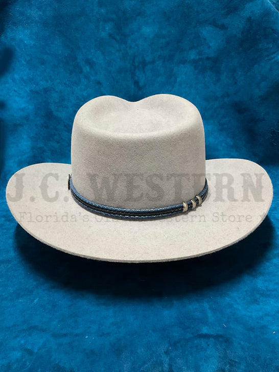 Stetson TWWDRW-4232LB WOODROW Felt Hat Light Blue Silver back view. If you need any assistance with this item or the purchase of this item please call us at five six one seven four eight eight eight zero one Monday through Saturday 10:00a.m EST to 8:00 p.m EST